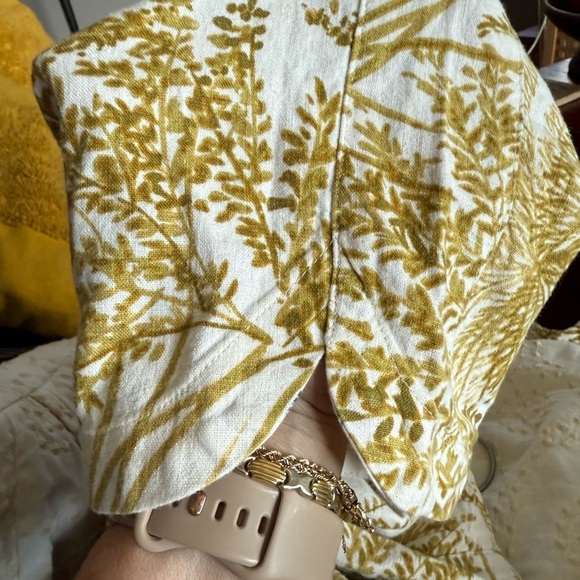 Pilcro Gold and Cream Women's Trousers New no Tags linen blend - Picture 5 of 9